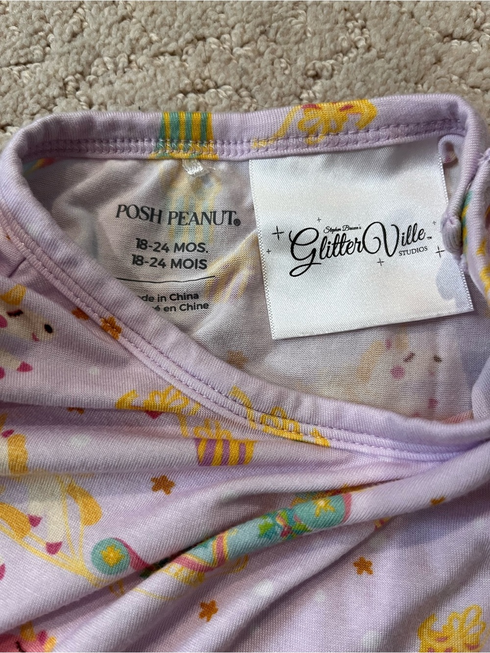 Posh Peanut x Glitterville Parisian Sleigh Long Sleeve Twirl Bodysuit 18-24 NWOT - Picture 3 of 6